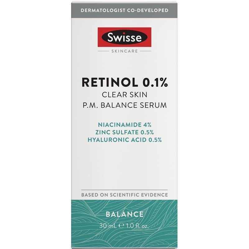 Swisse Skincare Retinol 0.1% Clear Skin PM Balance Serum 30Ml