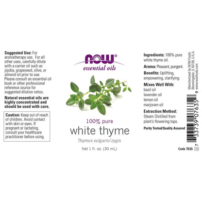 NOW Foods White Thyme Oil, 1 Fl. Oz.