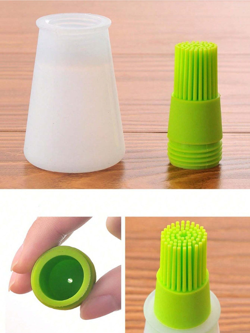 1 PC Portable Silicone Oil Bottle with Brush - Perfect for Baking & BBQ - NEW