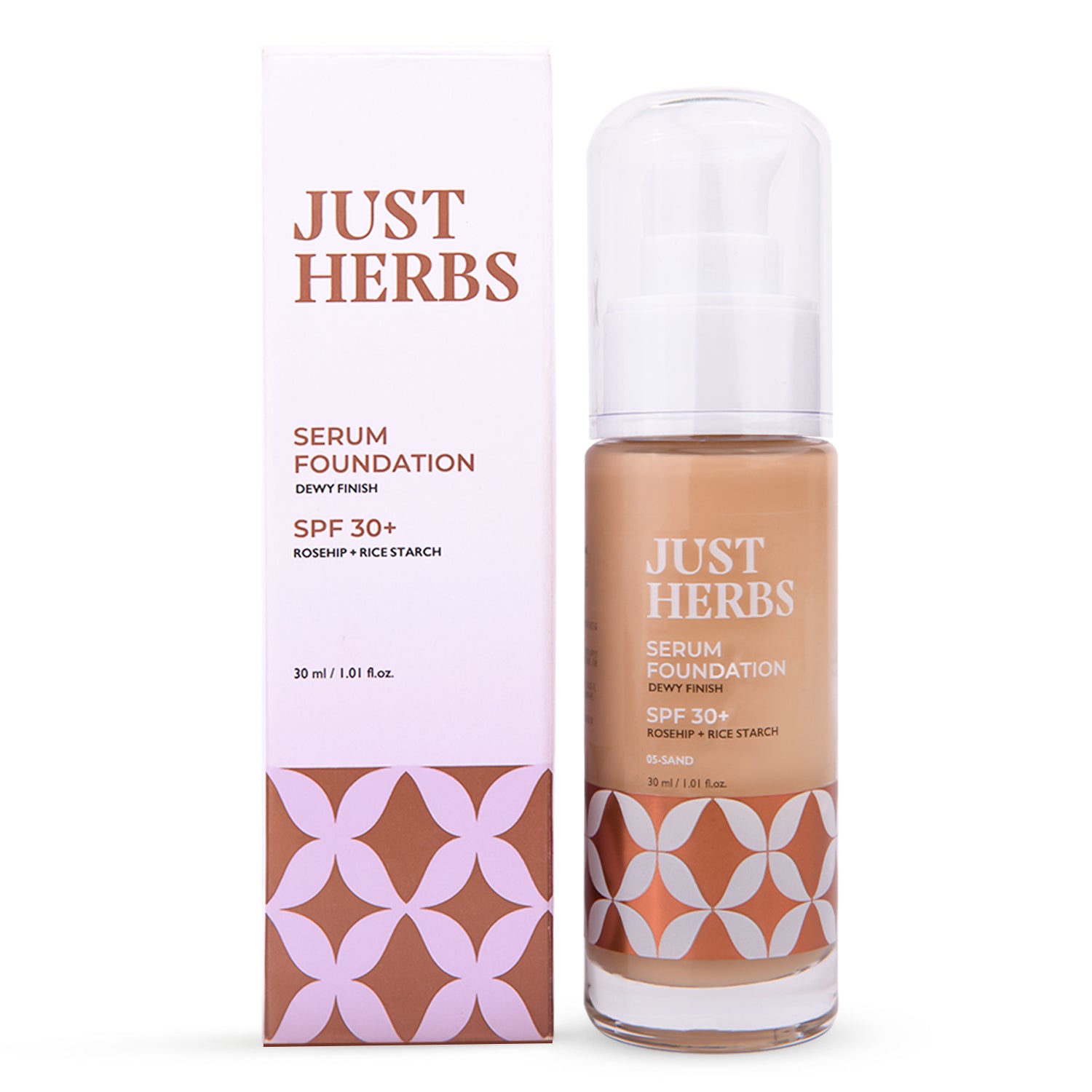 Just Herbs Serum Foundation Makeup SPF30+ Dewy Finish Full Coverage Waterproof