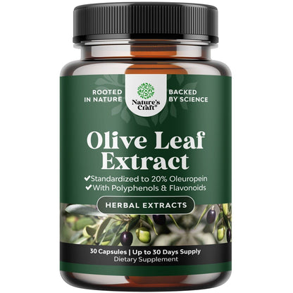 Olive Leaf Extract Capsules - Potent  High Strength Antioxidant Supplement