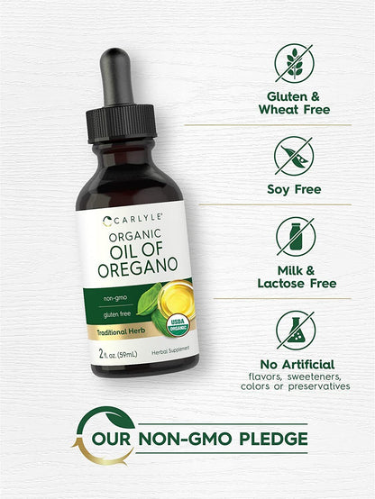 Organic Oregano Oil | 2 Fl Oz Liquid | Vegan, USDA Certified |