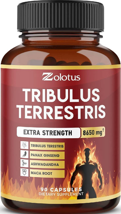 Zolotus Tribulus Terrestris, 8650Mg per Capsule, High Potency with Ashwagndha, P