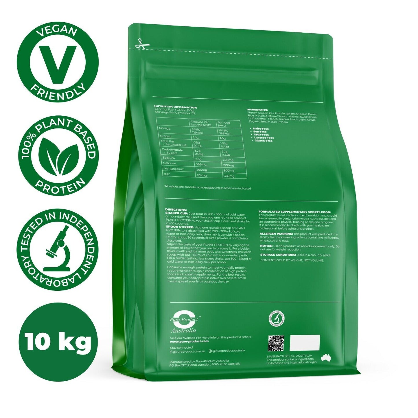 10KG VEGAN PROTEIN POWDER - MIX of FLAVOURS