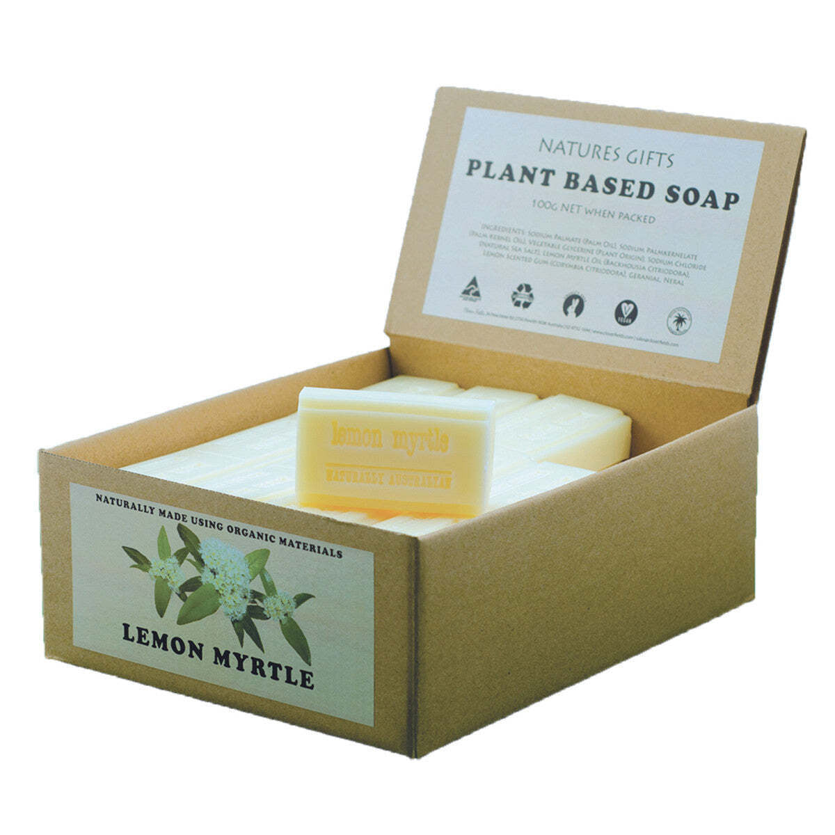 Clover Fields Natures Gifts Plant Based Soap Lemon Myrtle 100G (Pack of 36)