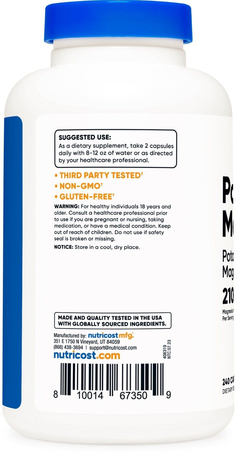 Potassium (99 Mg) Magnesium (210 Mg) Citrates, 240 Capsules