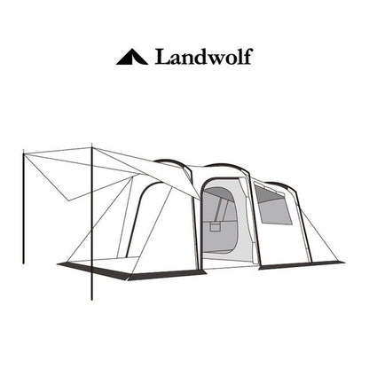 Landwolf Large Space Outdoor Camping 1 Big Hall 1 Bedroom for 5-6 Person Large Family Party Evening Travel Team Camping Tent