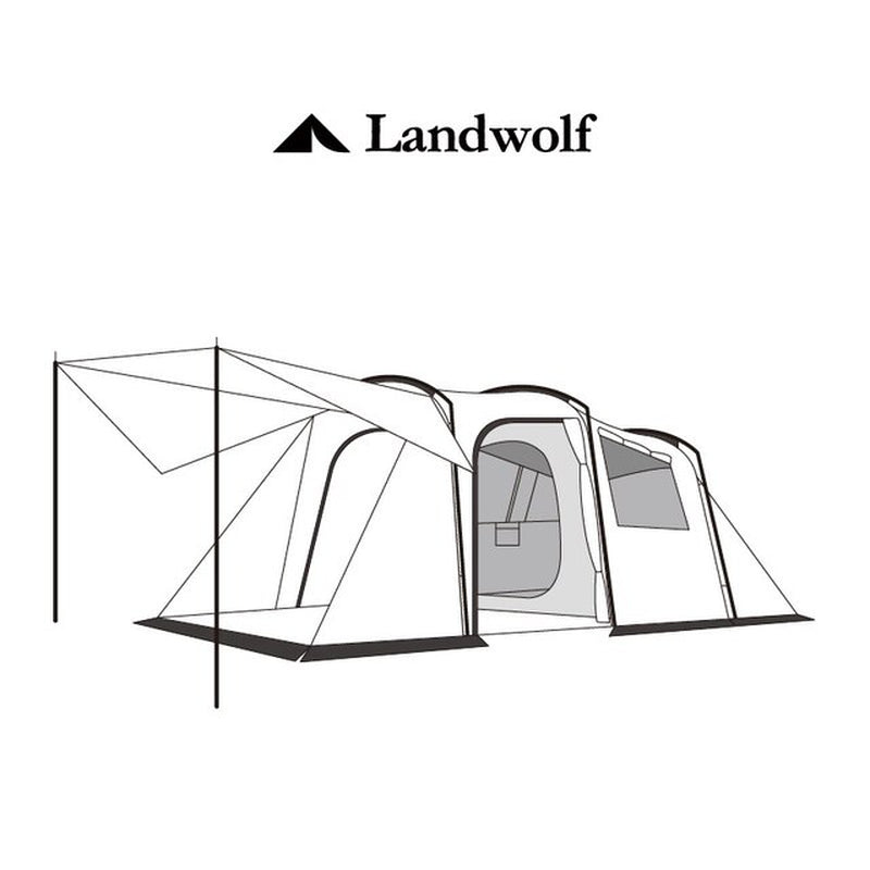 Landwolf Large Space Outdoor Camping 1 Big Hall 1 Bedroom for 5-6 Person Large Family Party Evening Travel Team Camping Tent