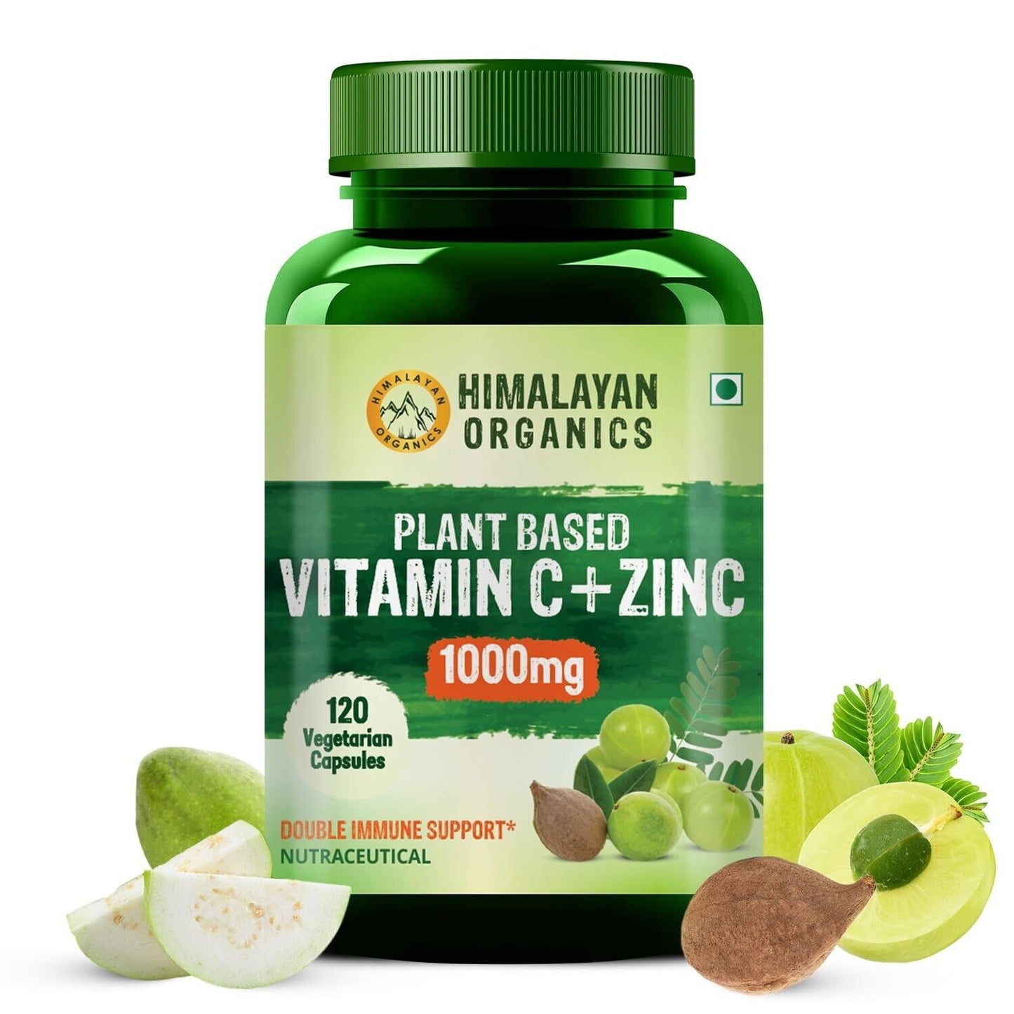 Plant Based Vitamin C with Zinc 120 Veg Capsules Vegetarian Capsules