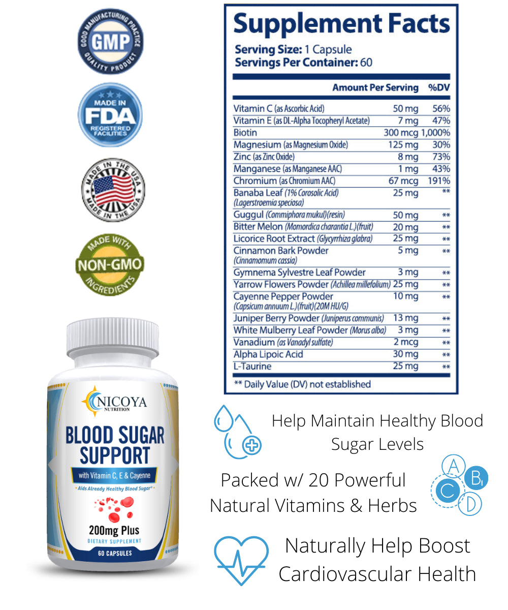 Natural Blood Sugar Support- Natural Glucose Control & Blood Regulator