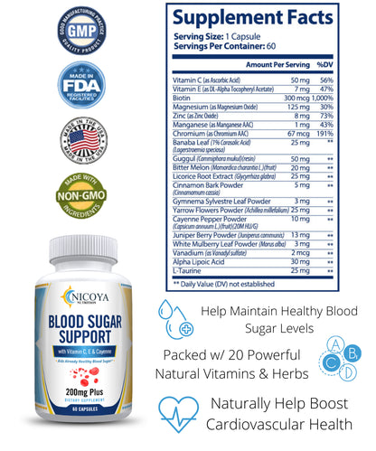 Natural Blood Sugar Support- Natural Glucose Control & Blood Regulator