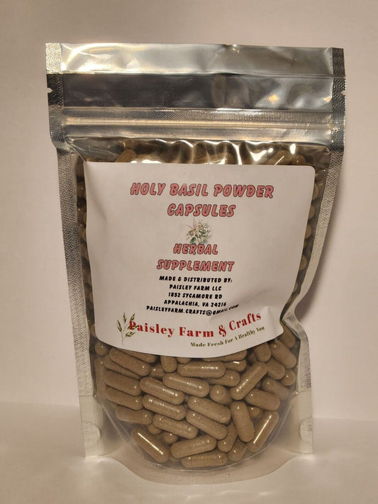 Holy Basil [Tulsi] Capsules 300 Capsules - Made Fresh