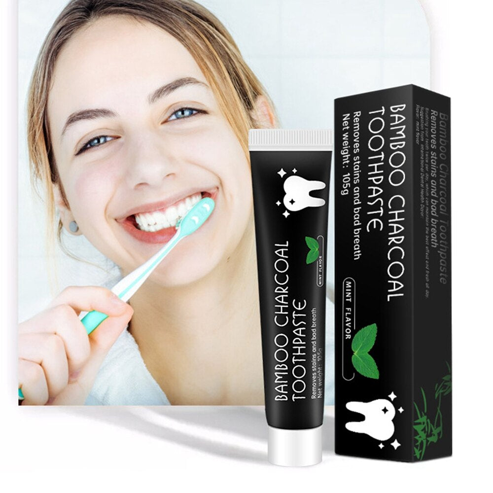 105G Bamboo Charcoal Black Toothpaste Deep Clean Mint Flavor Teeth Whitening Bad Breath Stains Care Beauty Health Maquiagem