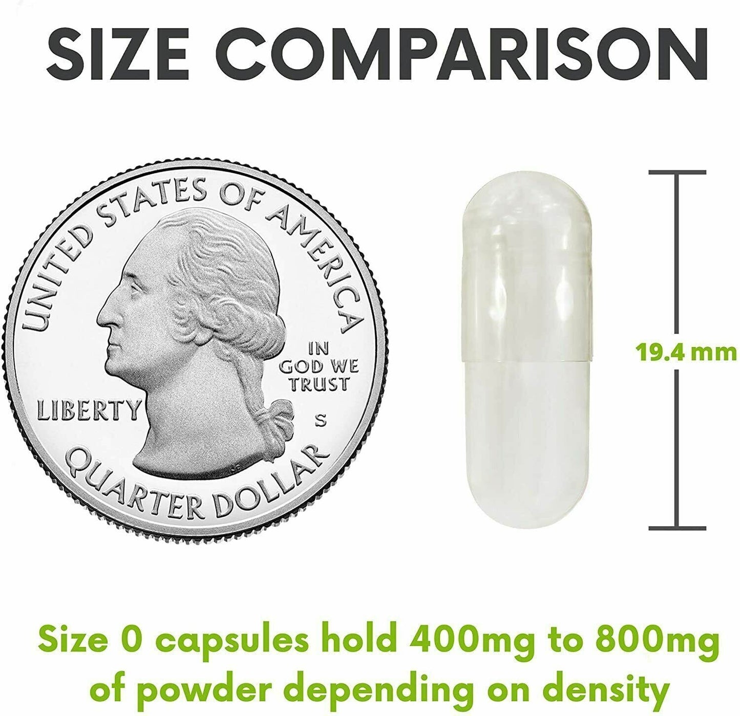 Empty Vegan Capsules - Sizes 0 - USA  /  Gel Caps by FDC NUTRITION