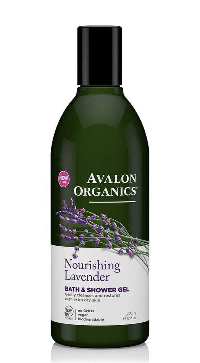 Avalon Organics ナリッシングラベンダーバス&シャワージェル 12オンス リキッド