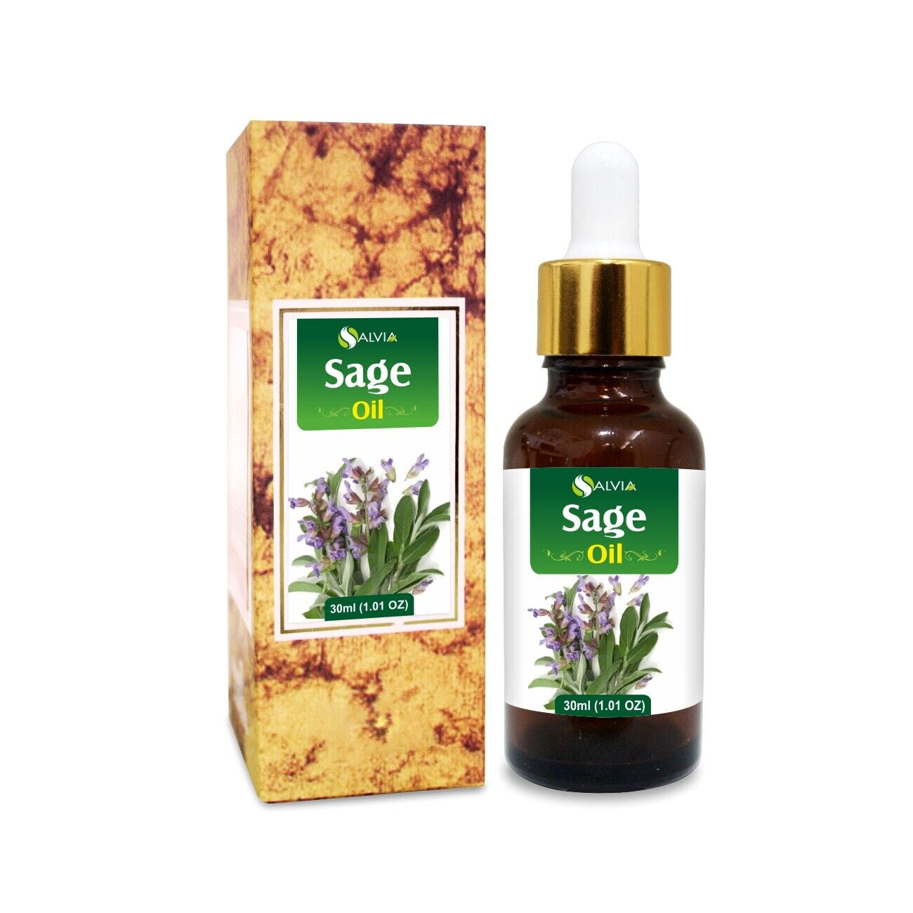 Sage (Salvia Officinalis) 100% Pure & Natural Essential Oil - [10Ml - 25 L]