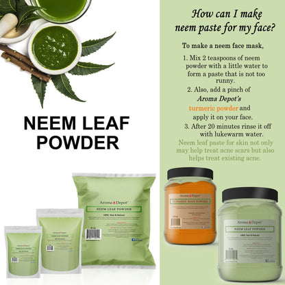 Neem Powder Dried Leaf 100% Pure & Natural Raw Vegan (Azadirachta Indica)