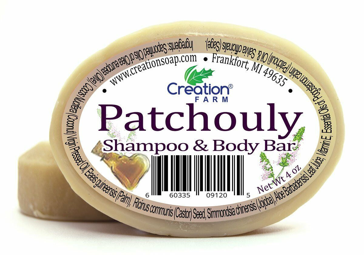 Patchouly Shampoo & Body Soap - Two 4 Oz Bar Pack by Creation Farm