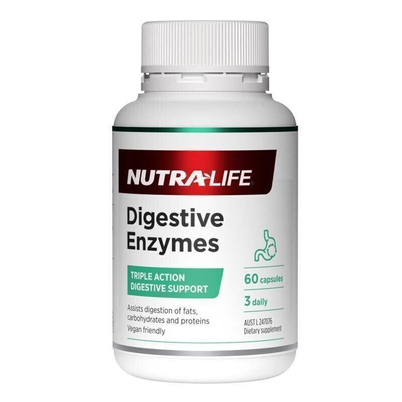 NEW Nutralife Digestive Enzymes 60 - 120 Capsules Range Nutra-Life