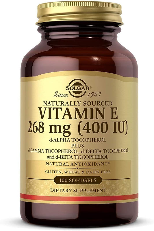 Solgar Vitamin E 268 MG (400 IU) (D-Alpha Tocopherol & Mixed Tocopherols), 100 S