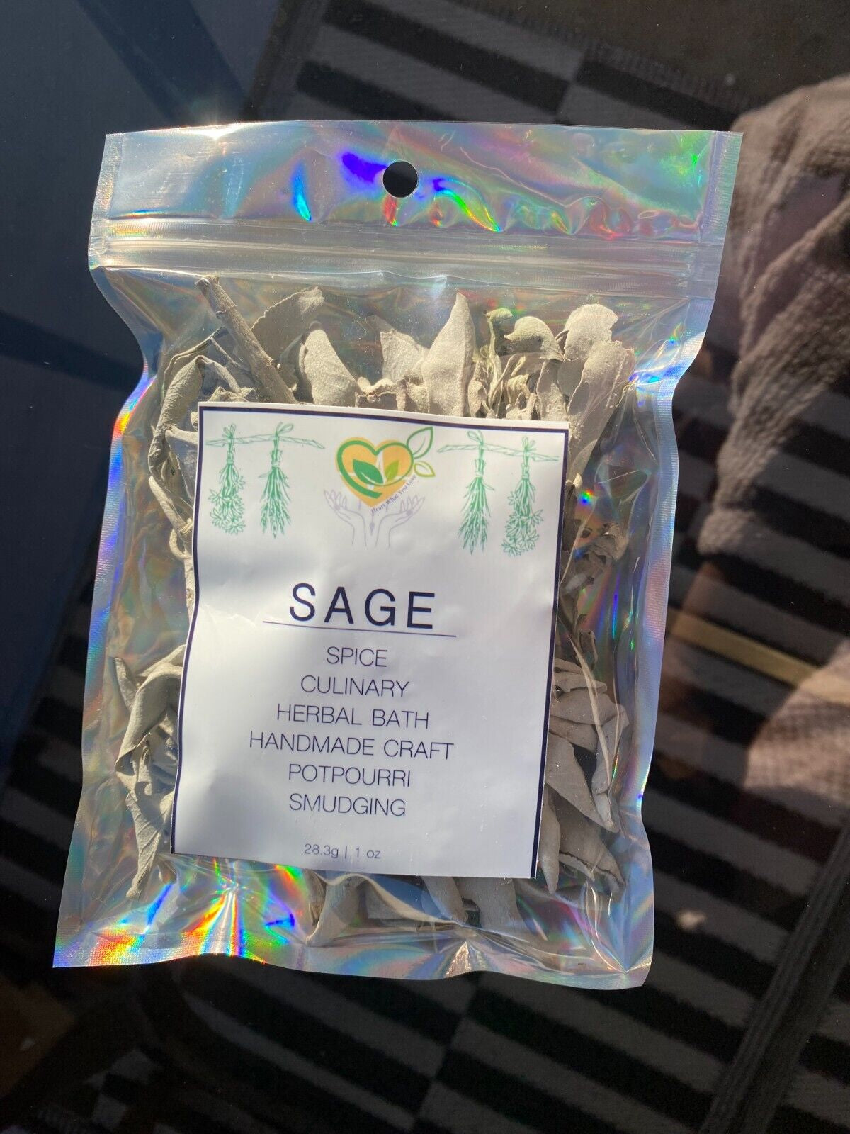 Sage White Whole Organic Wild Crafted Herb Natural 28.3G USDA Certified 1 OZ