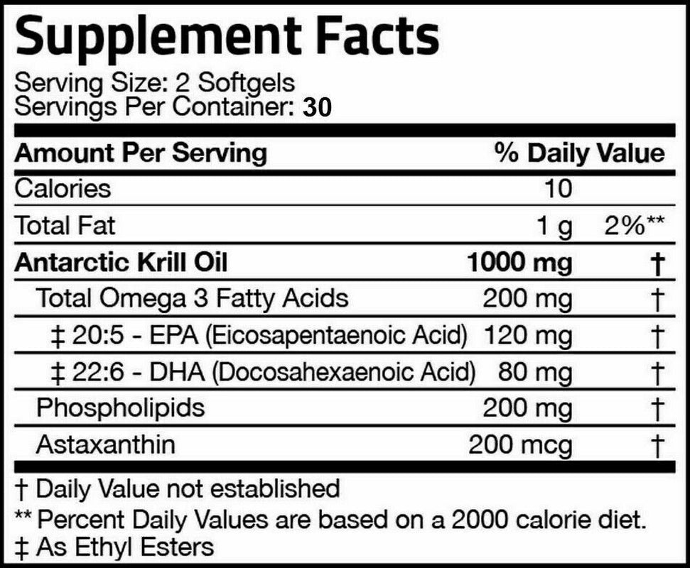 Krill Oil 2000Mg with Omega-3S EPA, DHA and Astaxanthin 1200 Softgel (20 PACKS)