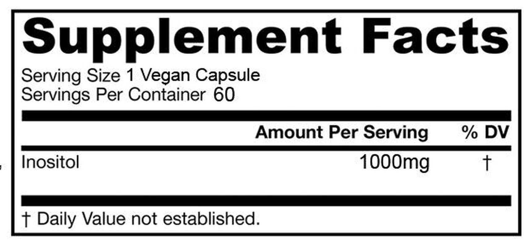 Inositol 1000 Mg 60 Vegan Capsules