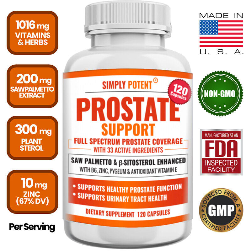 Simply Potent Prostate Support 1016 Mg - Relieve Frequent Urination, Urgency