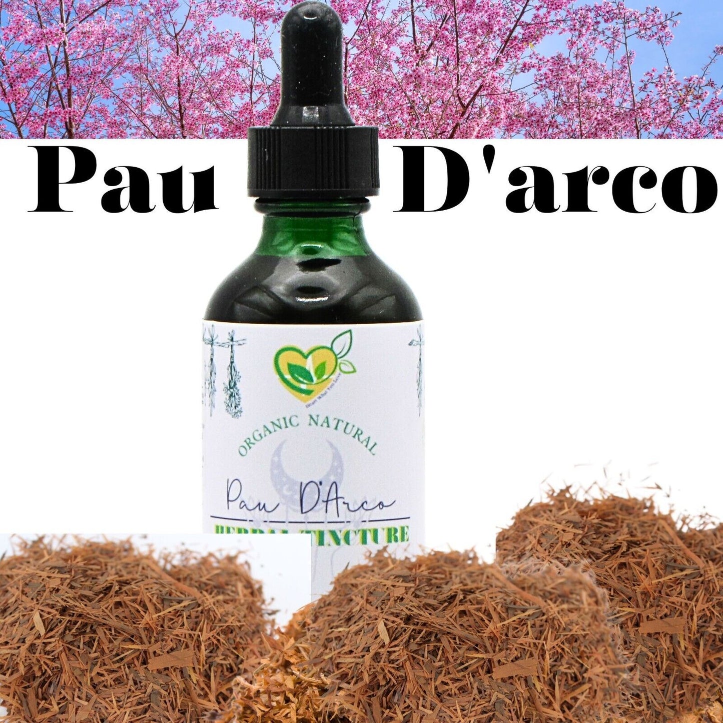 Pau D'Arco Tincture Liquid Herbal Drops Plant-Base Immune Detox 2 OZ BOTTLE