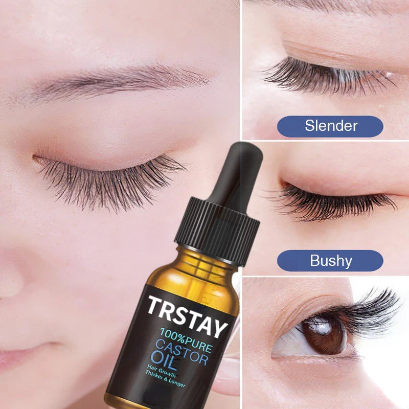 Eyelash Growth Serum Eyelash Hair Eyebrow Fast Growth Essential Oil Nourishing Enhanced Mascara Pure Castor Oil