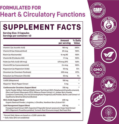 26-In-1 Nitric Oxide Supplement - Blood Pressure Supplements for Heart Health Wi