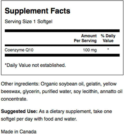 SWANSON Coq10 100Mg (Coenzyme Q10) 100 Softgels