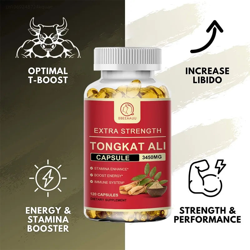 Organic Tongkat Ali Root Capsules Endurance Energy Immune