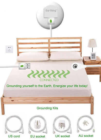 Earthing Bed Sheet Chronic Pain Restless Sleep (EMF Protection, Electron)