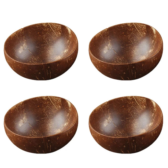 Natural Coconut Bowl Set Dinnerware Wooden