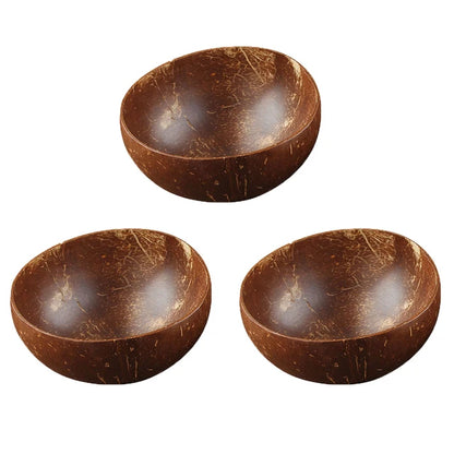 Natural Coconut Bowl Set Dinnerware Wooden