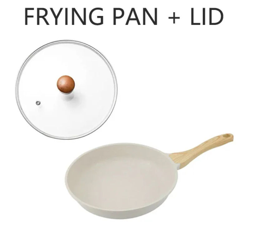 Natural Ceramic or Stone Toxin-Free Fry Pan / Maifan Stone Set