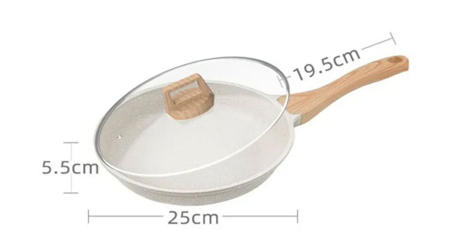 Natural Ceramic or Stone Toxin-Free Fry Pan / Maifan Stone Set