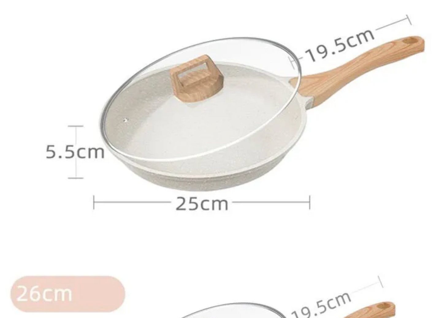 Natural Ceramic or Stone Toxin-Free Fry Pan / Maifan Stone Set