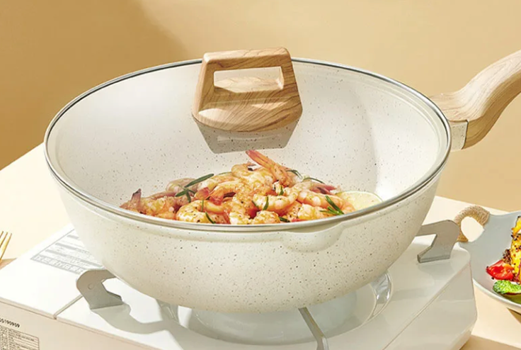 Natural Ceramic or Stone Toxin-Free Fry Pan / Maifan Stone Set