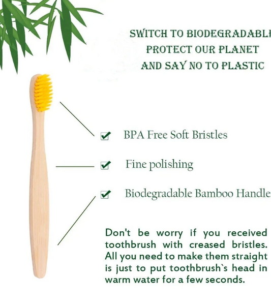 ECO Natural Bamboo Toothbrush and Hair brush