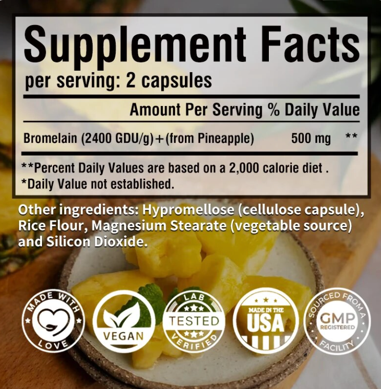 Bromelain (Pineapple Enzyme) Gut health digestion