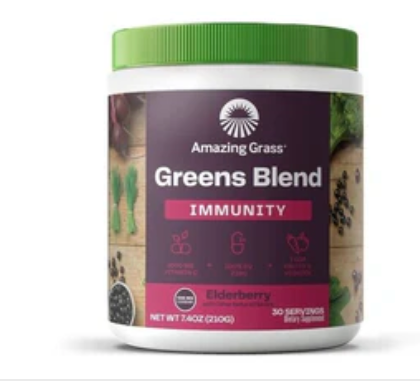 Amazing Grass Greens Blend Immunity - Elderberry, 7.4 Ounces