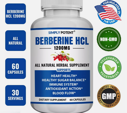 Premium Berberine HCL Extract 1200Mg (Natures Ozempic Weight loss)