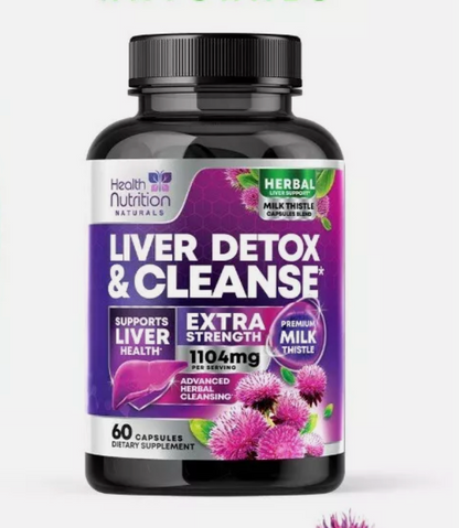 Liver Cleanse & Detox Support Supplement 1166Mg with 22 Herbs + Milk Thistle