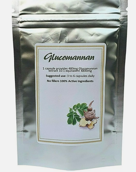 Glucomannan Powder 120 Capsules (100%Natural Weight Loss)Konjac Root