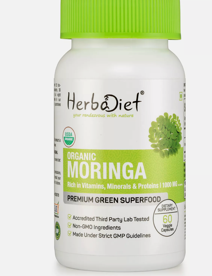 Moringa Oleifera Leaf Powder Capsules 500Mg - Organic - Pure-Natural