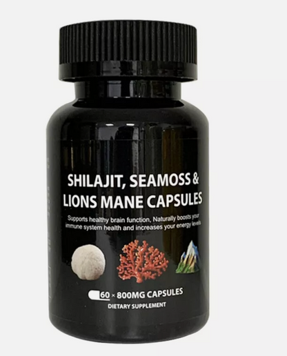 Shilajit Sea Moss and Lions Mane - 60 Caps | BEST VALUE!