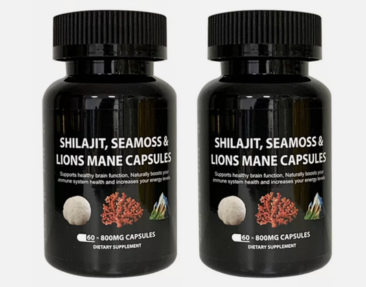 Shilajit Sea Moss and Lions Mane - 60 Caps | BEST VALUE!