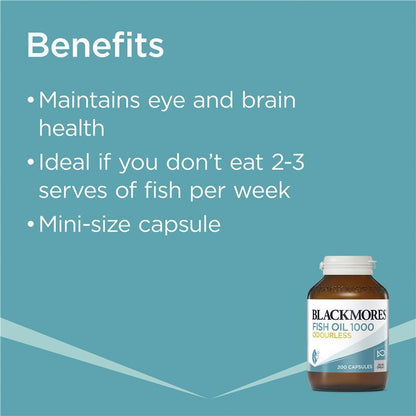 Blackmores Odourless Fish Oil 200 Mini Capsules